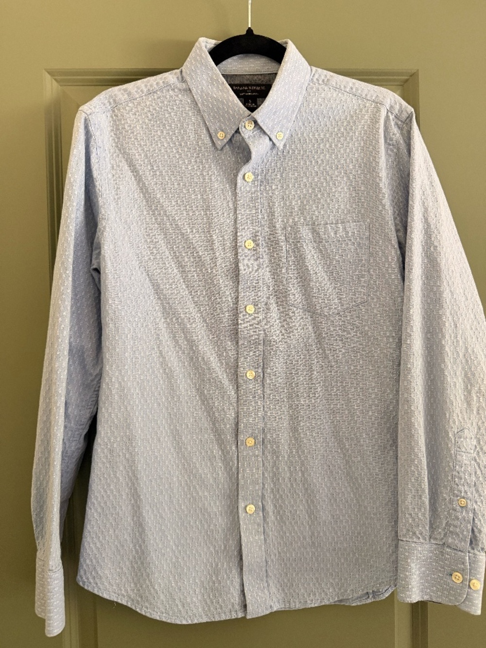 Banana Republic Soft Wash Slim Fit Blue Pattern Button Down Shirt Men’s S